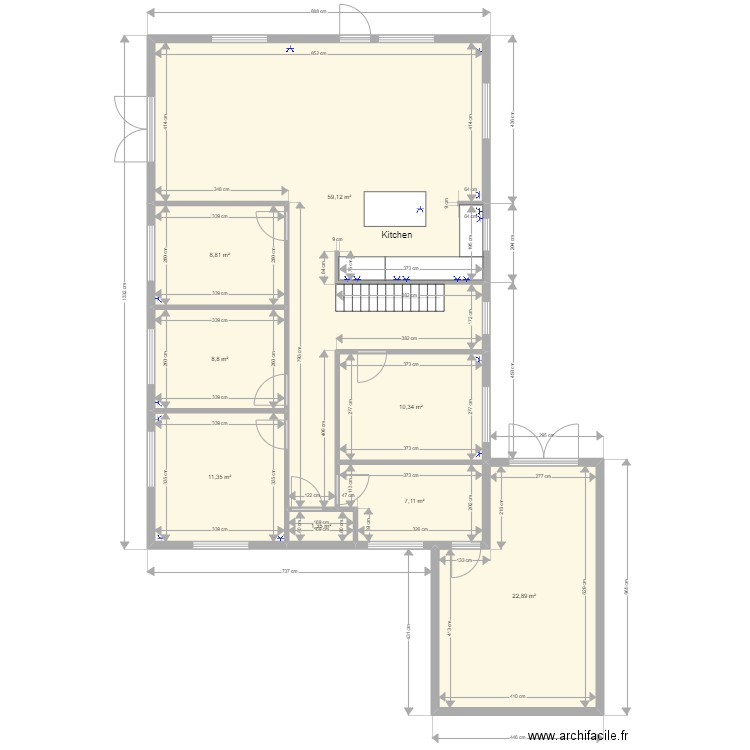 OostduinkerkeInterieur. Plan de 10 pièces et 221 m2