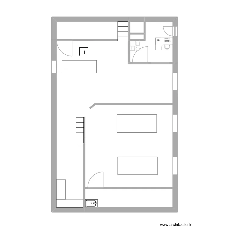 Garage. Plan de 5 Pièces et 57 m²