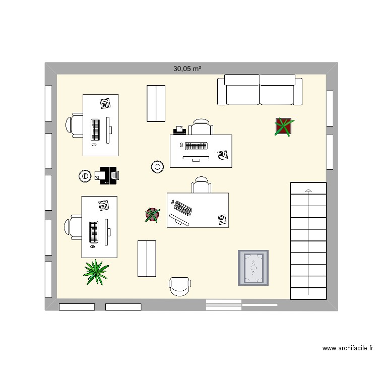 Plan de masse Atol. Plan de 1 pièce et 30 m2