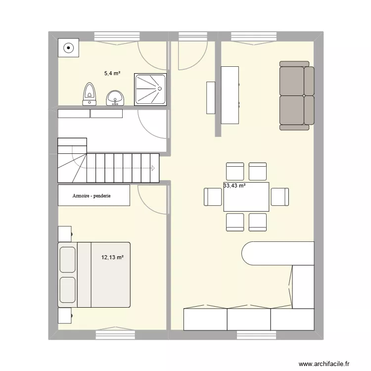 bezons. Plan de 3 Pièces et 51 m²