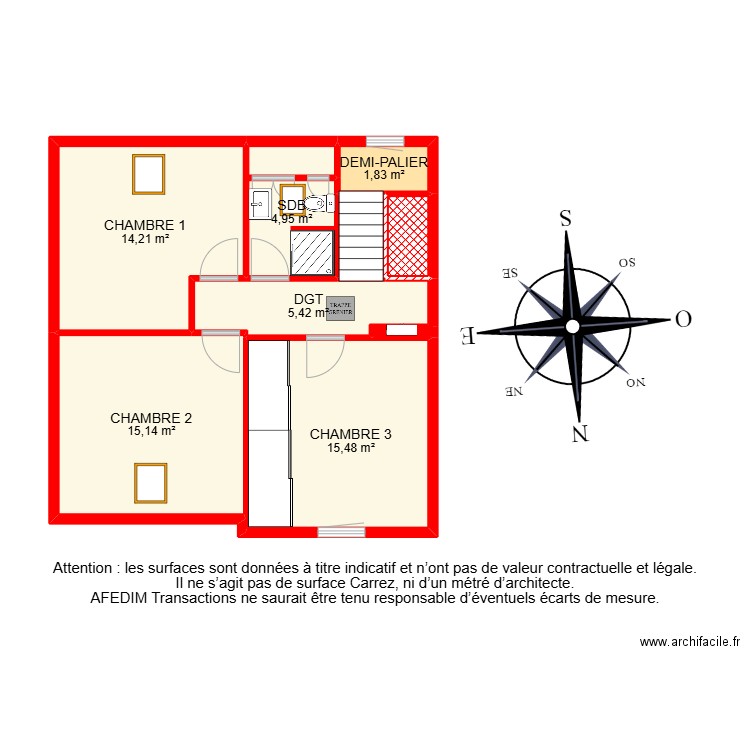 BI 29644. Plan de 28 pièces et 216 m2