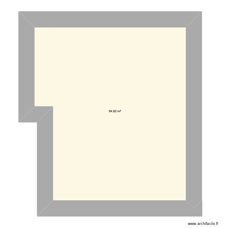 maison. Plan de 1 pièce et 65 m2