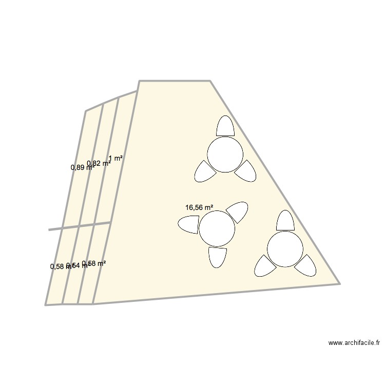 Terrasse Fromagerie. Plan de 7 pièces et 21 m2