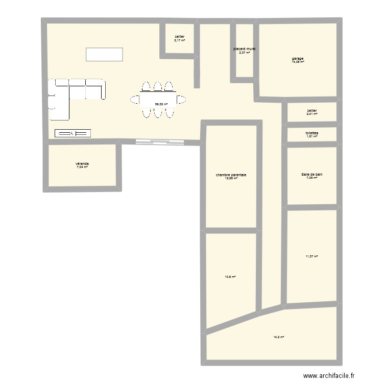 Plan villa 2. Plan de 12 pièces et 145 m2