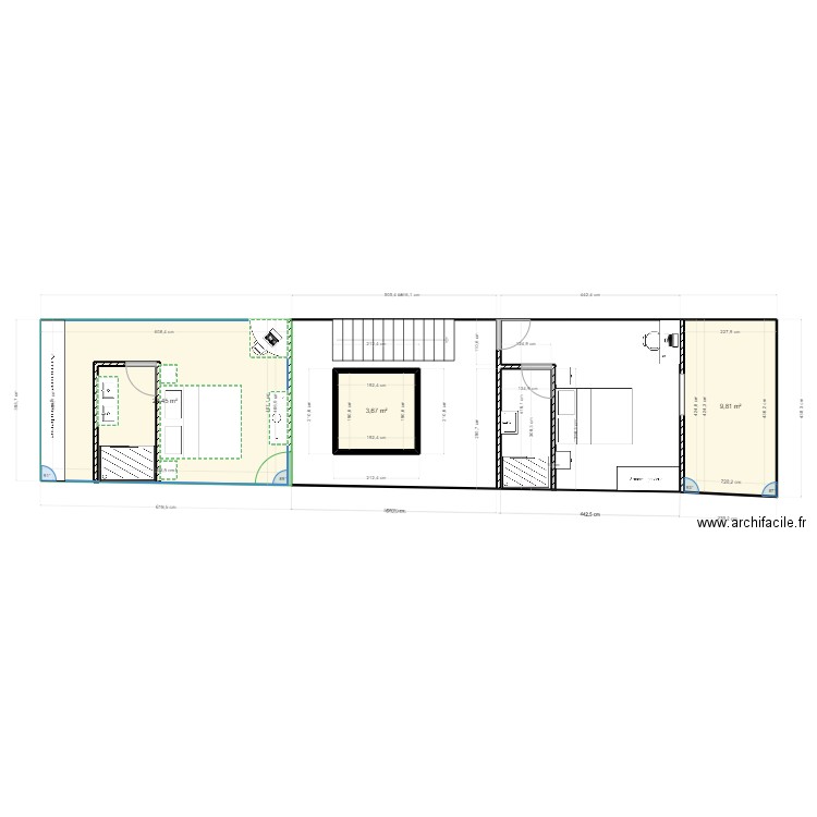 R2 PLAN MODIF ROX v3. Plan de 3 pièces et 38 m2