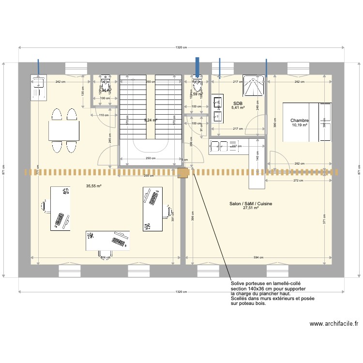 APS APPART CHRISTOPHE. Plan de 7 pièces et 91 m2