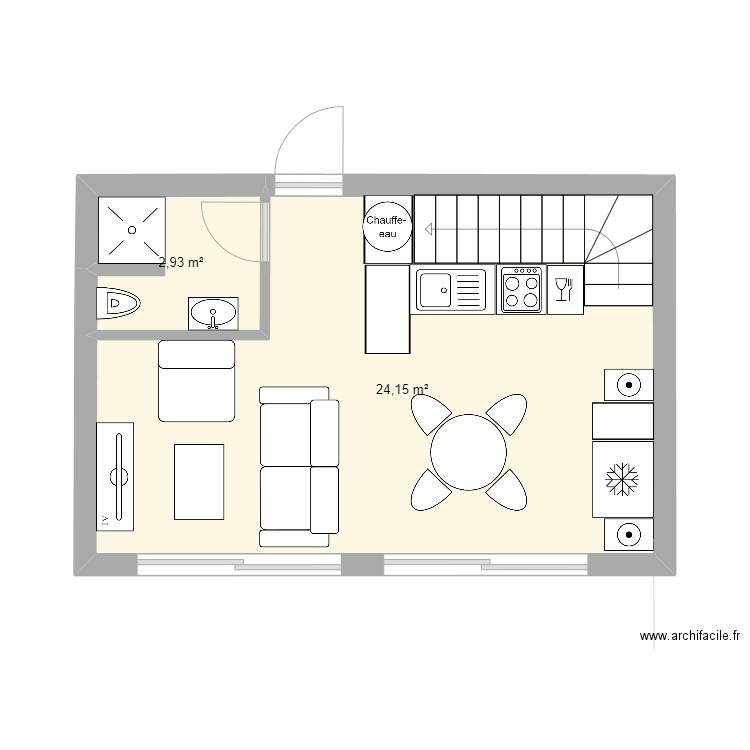 Logements. Plan de 5 pièces et 50 m2