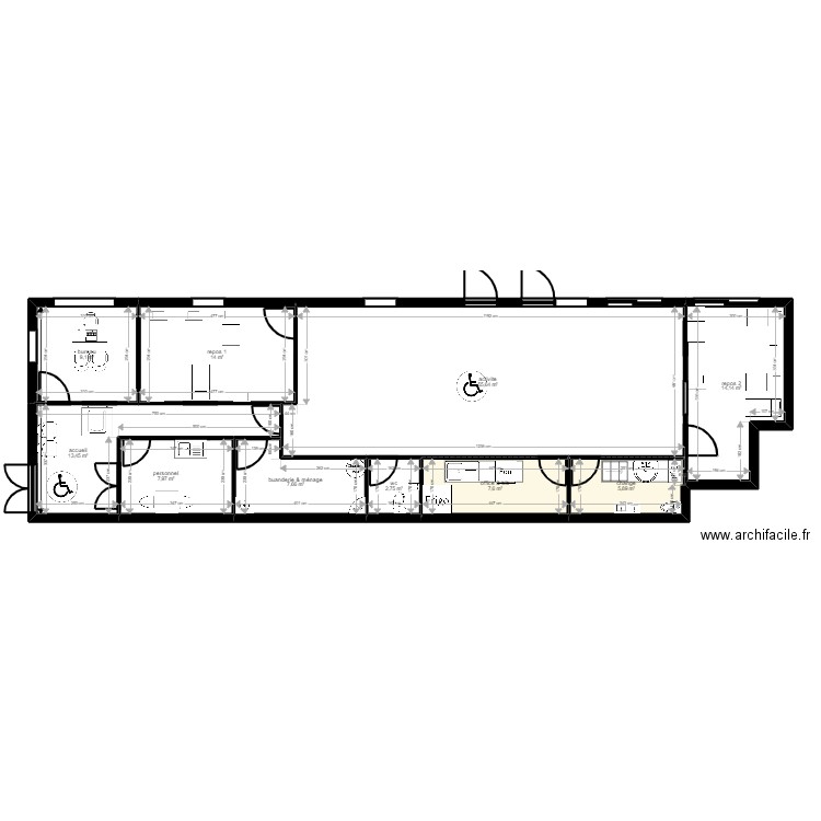 83SM512R projet V2 AM. Plan de 10 pièces et 138 m2