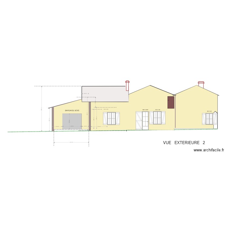 VUE EXTERIEURE. Plan de 0 pièce et 0 m2