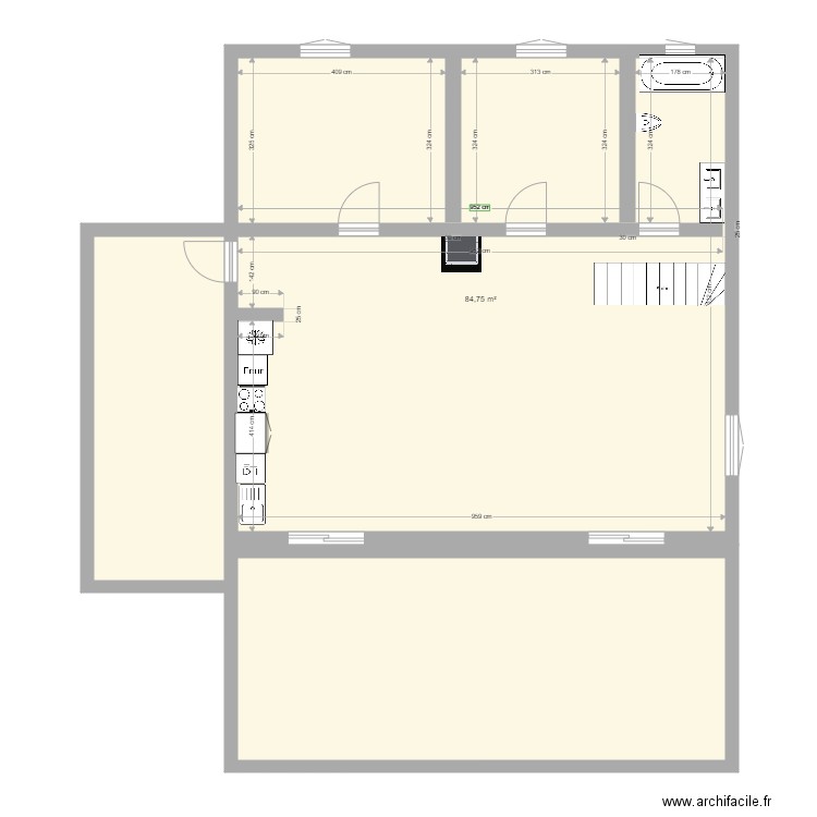 Zorkovac Vivodinski 8A. Plan de 3 pièces et 140 m2