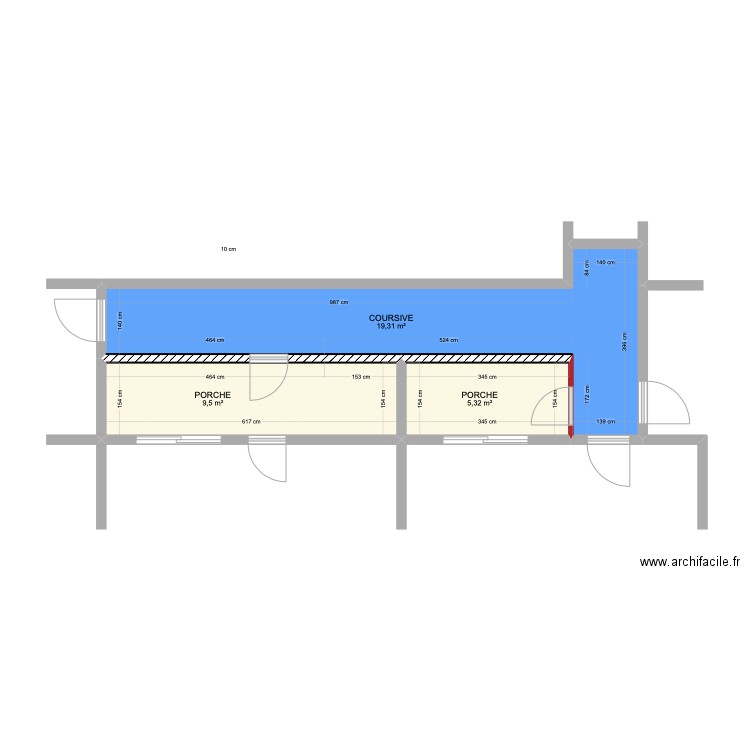 COURSIVE R+1 / T2. Plan de 3 pièces et 34 m2