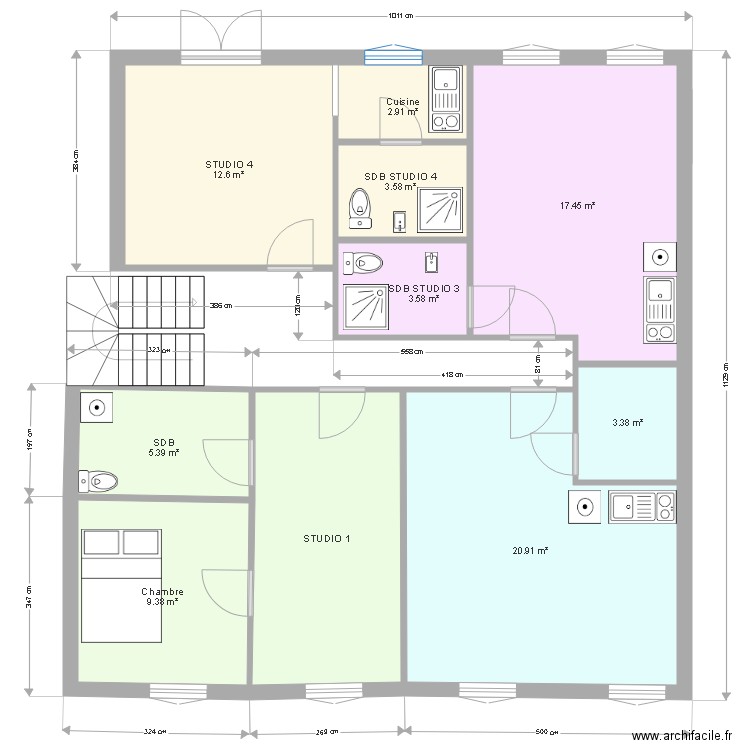 1 er étage immeuble 2. Plan de 0 pièce et 0 m2