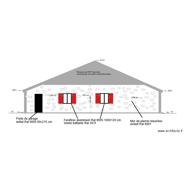 plan de facade Nord. Plan de 0 pièce et 0 m2