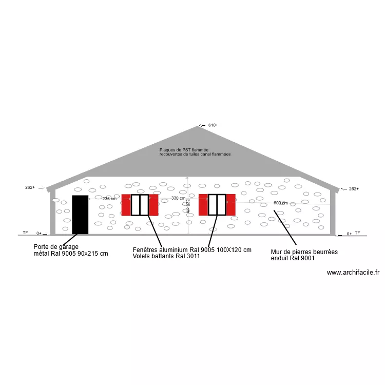 plan de facade Nord. Plan de 