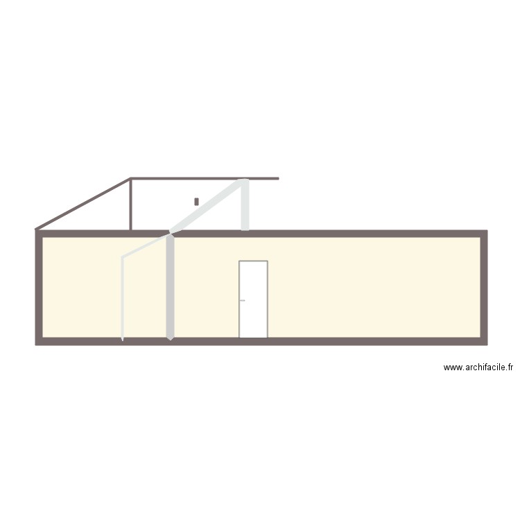 AGRANDISSEMENT - COUPE LONGITUDINALE. Plan de 3 pièces et 34 m2