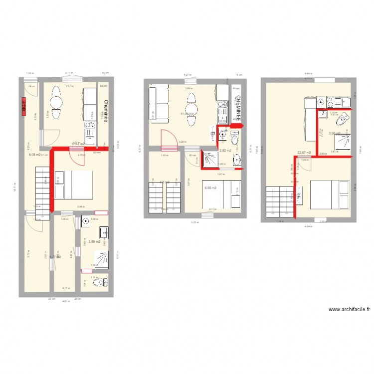 la gare version 2. Plan de 10 pièces et 88 m2