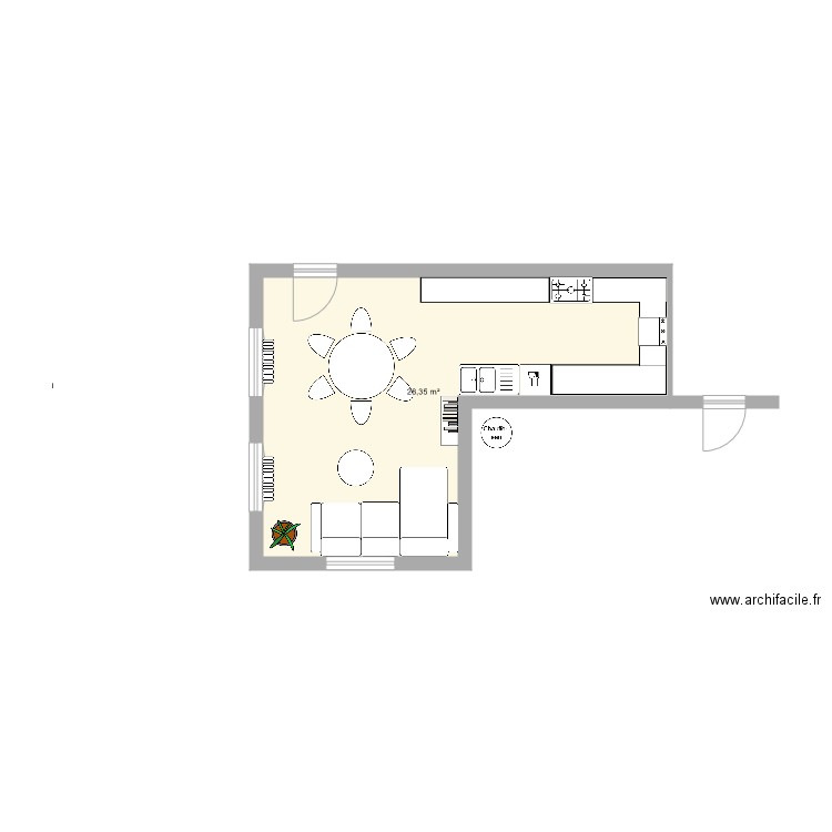 Cuisine résidents paix. Plan de 0 pièce et 0 m2