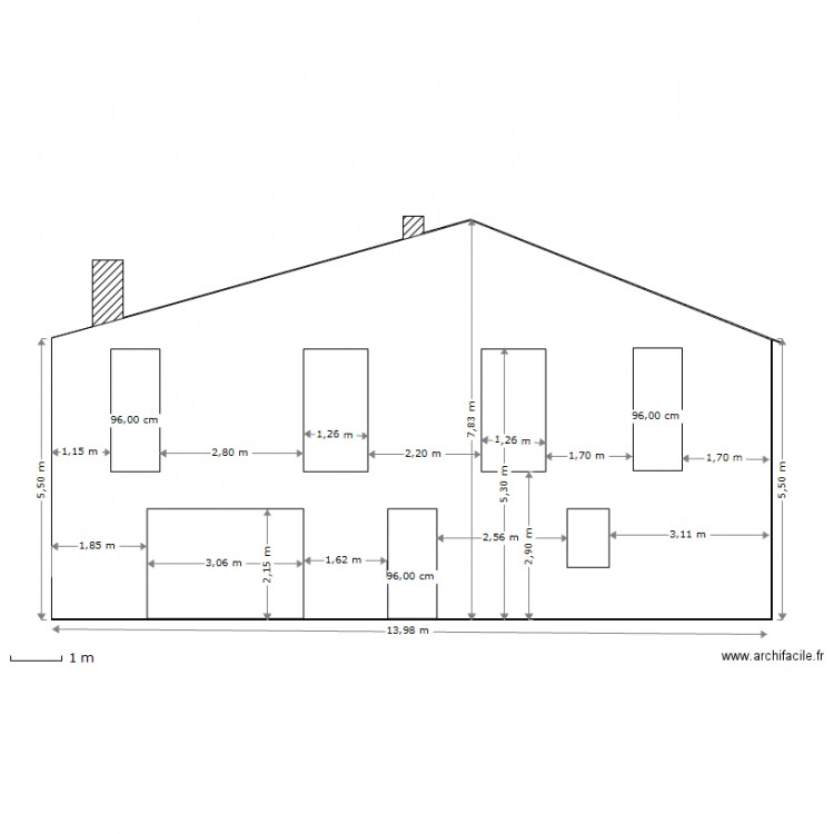  face ouest. Plan de 0 pièce et 0 m2