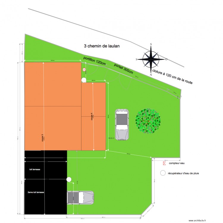 toit terrasse plan de masse toiture . Plan de 0 pièce et 0 m2