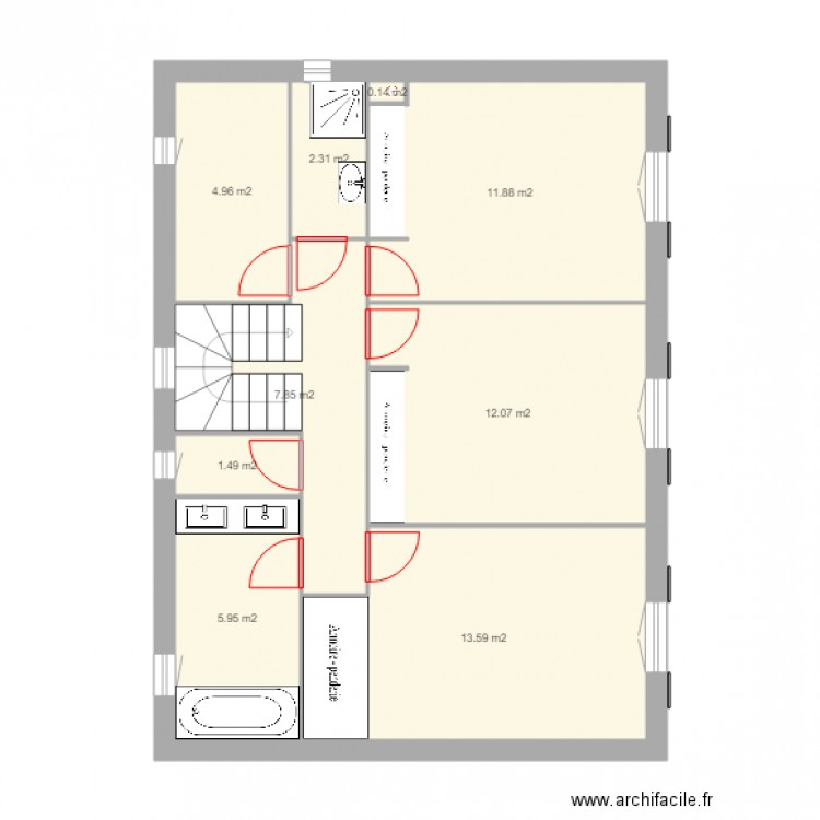 Etage Actuel. Plan de 0 pièce et 0 m2