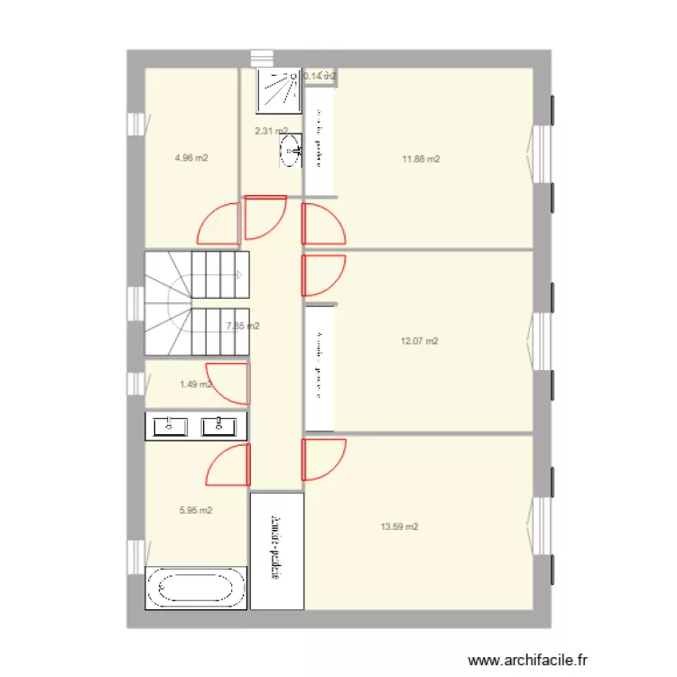 Etage Actuel. Plan de 
