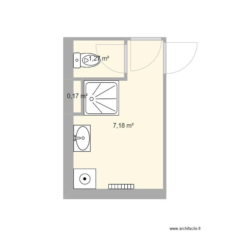 Letendre. Plan de 3 pièces et 9 m2