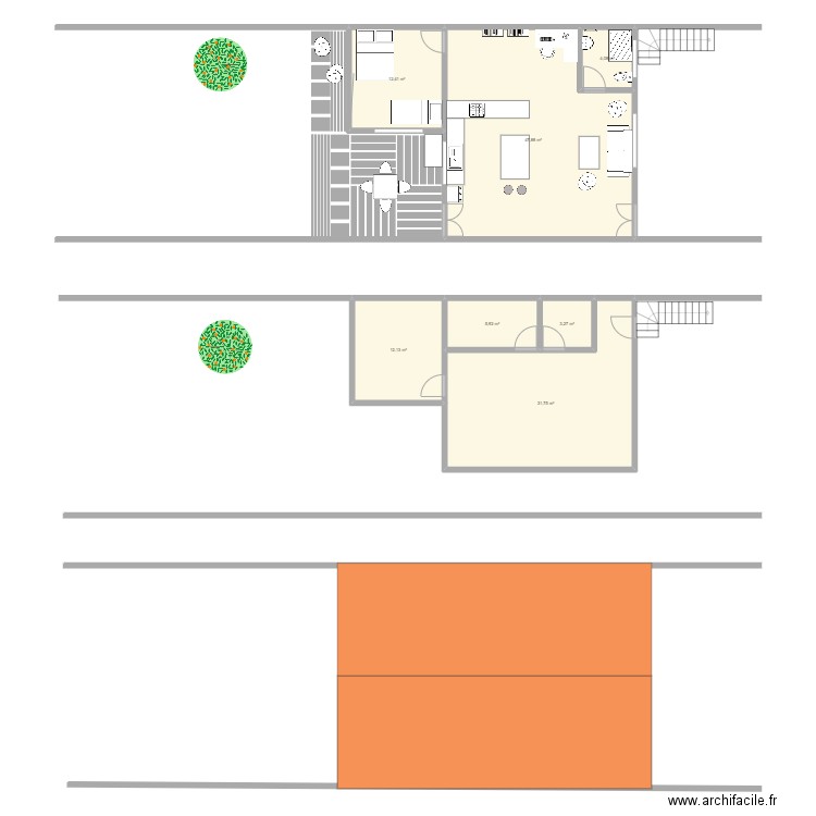 lamas1. Plan de 7 pièces et 117 m2