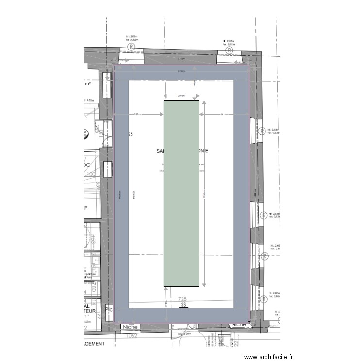 Salle de cérémonie plan plafond. Plan de 0 pièce et 0 m2