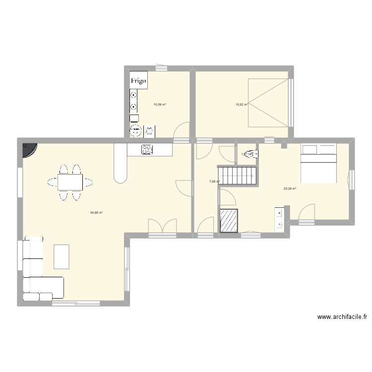 gerardin project. Plan de 6 pièces et 112 m2