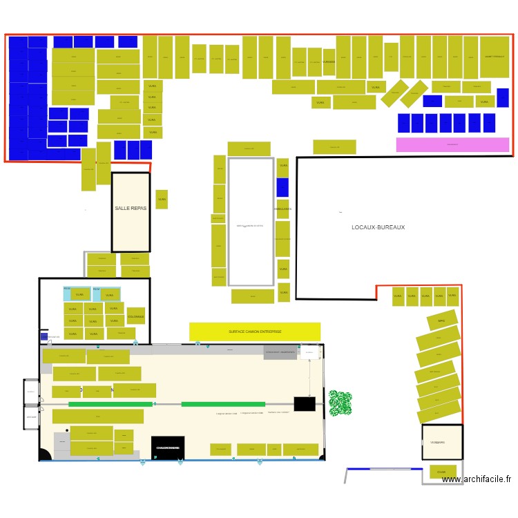 PLAN ATELIER PROD SURFACE P4 ETAT 1 ET 2. Plan de 0 pièce et 0 m2