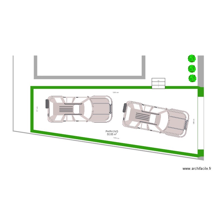 Landemaine projet parking. Plan de 1 pièce et 51 m2