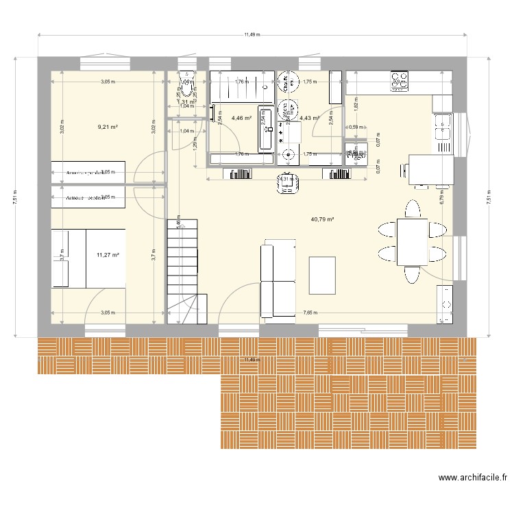 MAISON MARIE 4. Plan de 6 pièces et 71 m2