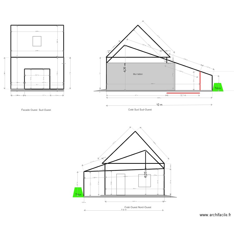 Garage apres. Plan de 12 pièces et 53 m2