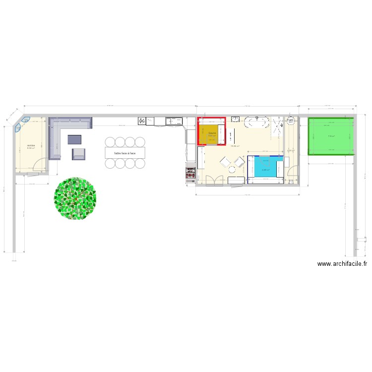 Espace spa avec cote plus grande. Plan de 0 pièce et 0 m2