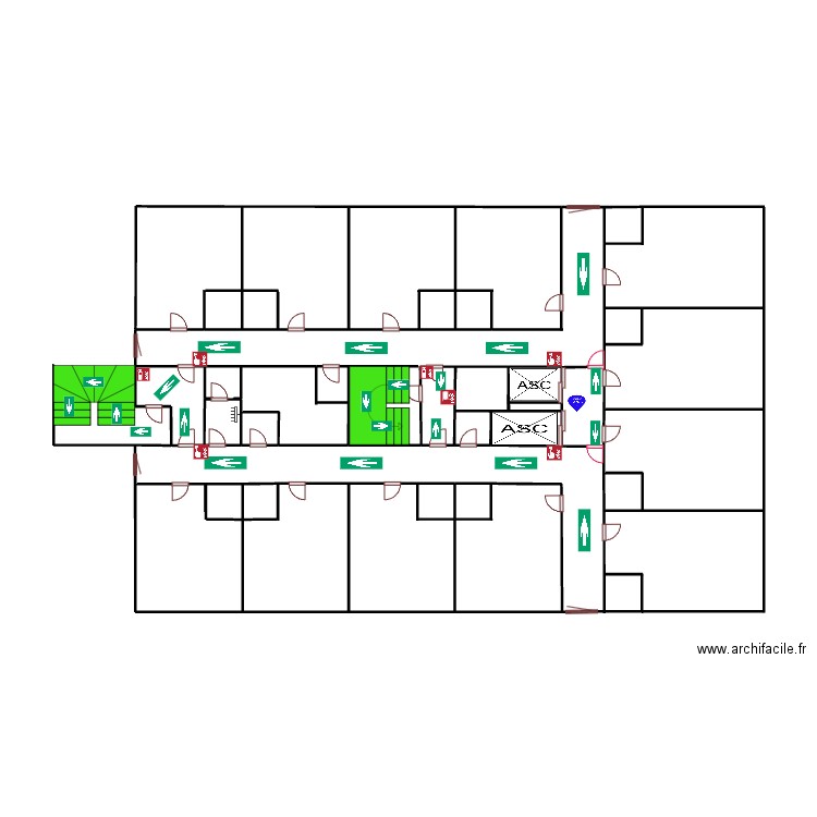 1er etage bouteille 58 ascenseur. Plan de 0 pièce et 0 m2