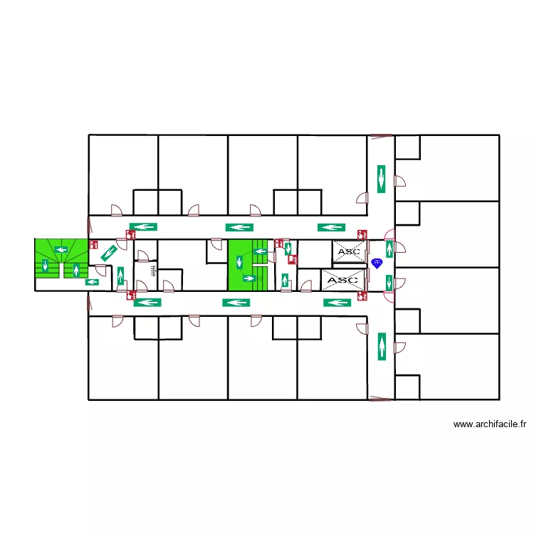 1er etage bouteille 58 ascenseur. Plan de 
