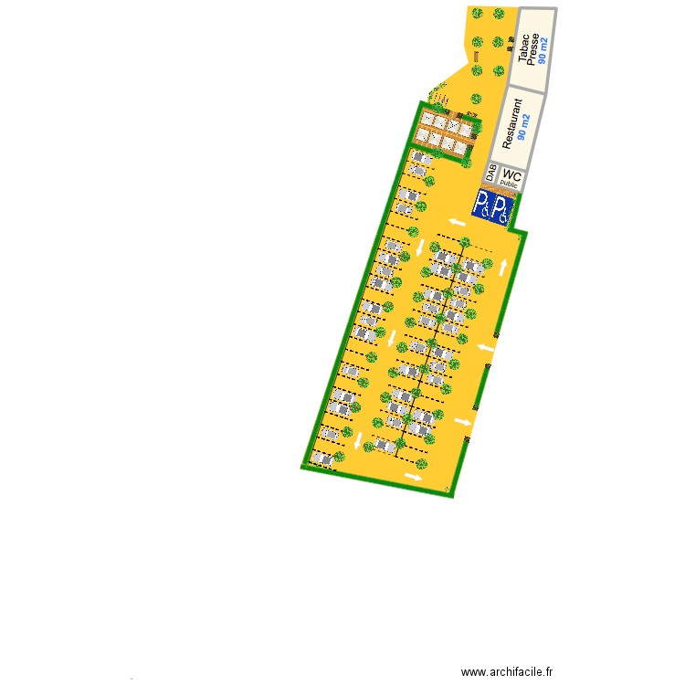 jardin 10. Plan de 3 pièces et 203 m2