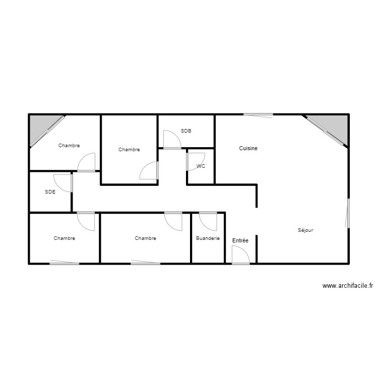 Chouraqui 1. Plan de 11 pièces et 54 m2