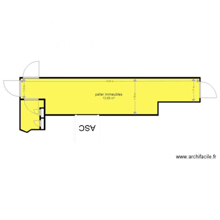 palier immeuble 2 logements creteil. Plan de 0 pièce et 0 m2