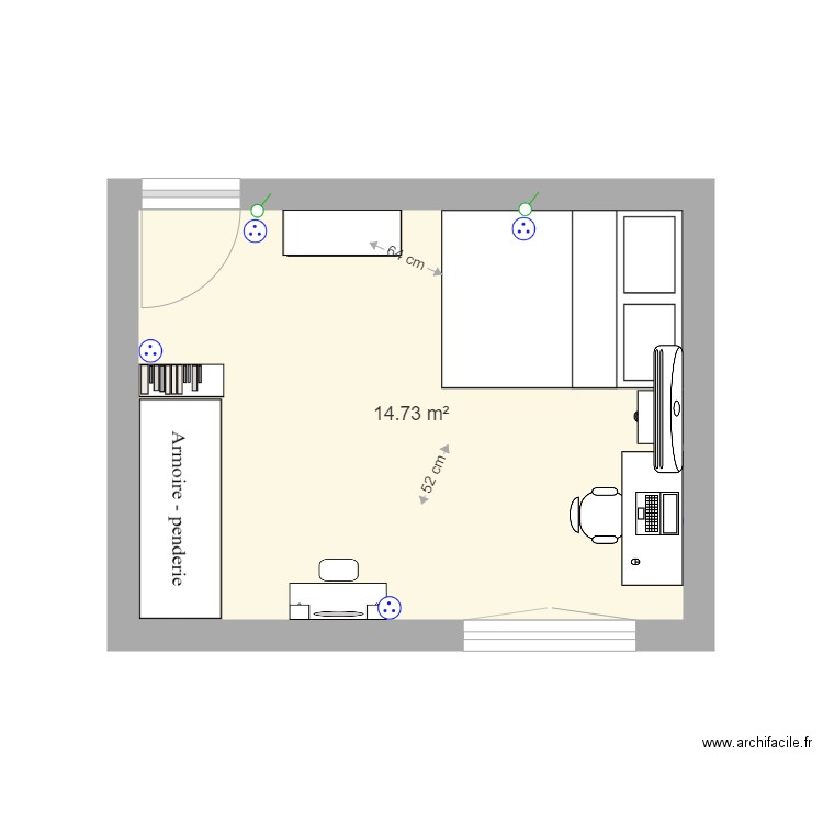 chambre violette proposition JUIN 2021 1. Plan de 0 pièce et 0 m2