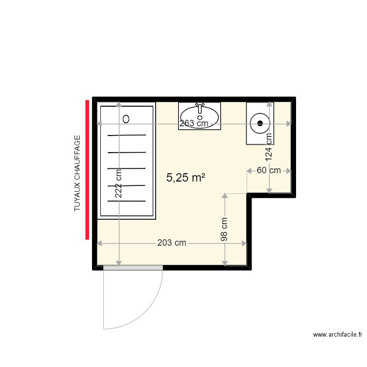 GUERLAIN JACQUELINE . Plan de 1 pièce et 5 m2