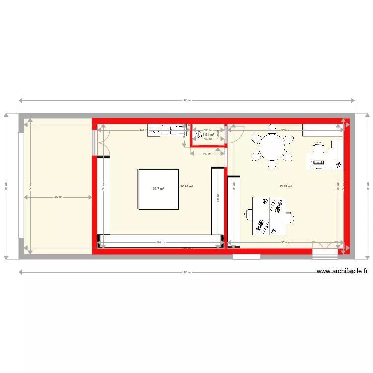 BUREAU ET ATELIER AGNES. Plan de 
