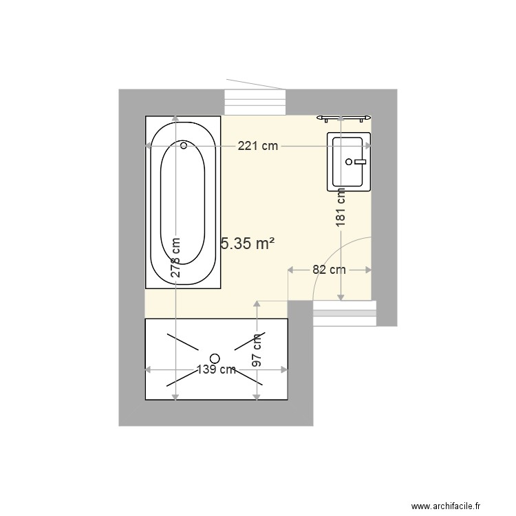 salle de bain ind C . Plan de 0 pièce et 0 m2