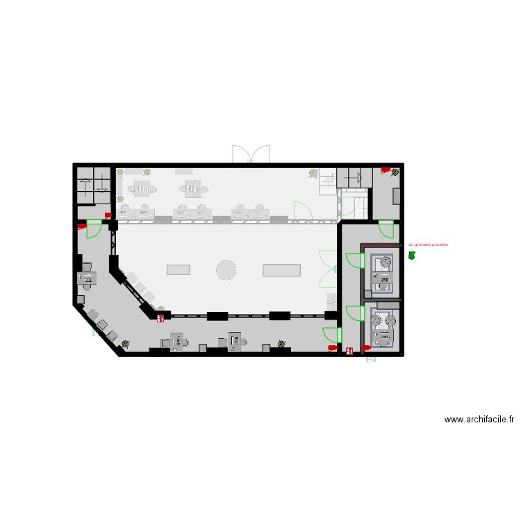 Pacific Standard RDC. Plan de 18 pièces et 31 m2