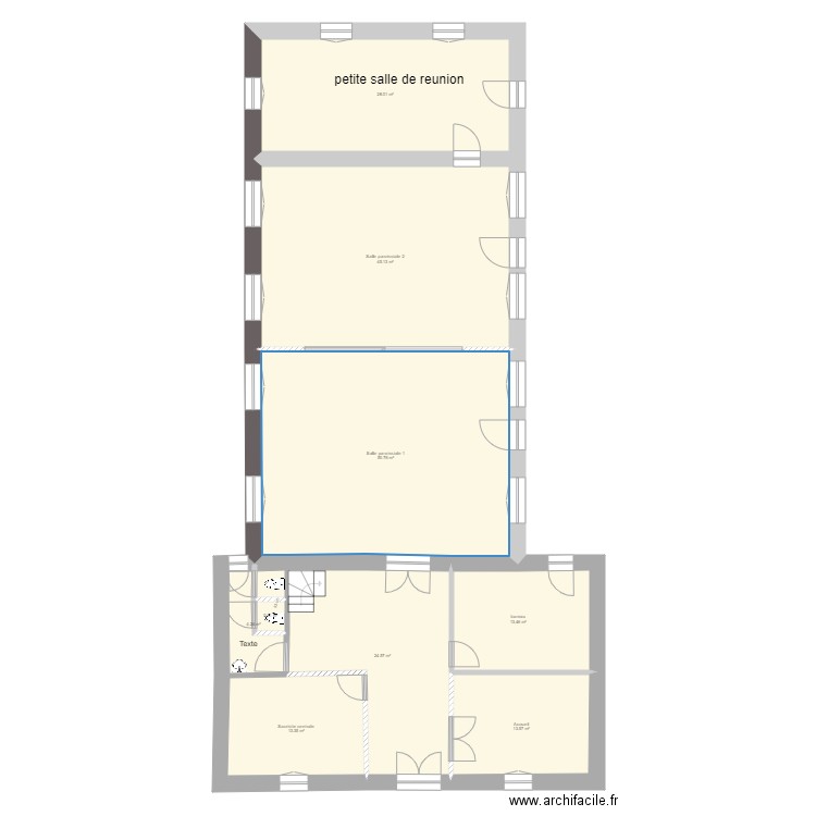 salles paroissiales. Plan de 0 pièce et 0 m2