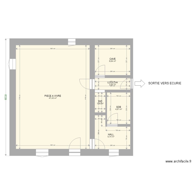 RDC PARTIE HABITABLE. Plan de 0 pièce et 0 m2