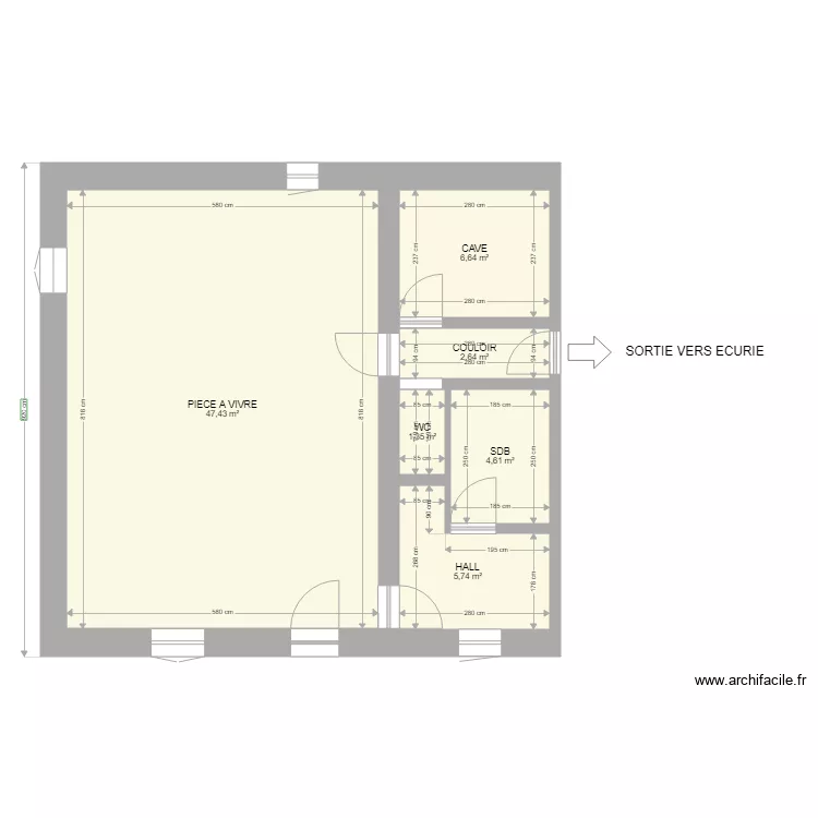 RDC PARTIE HABITABLE. Plan de 