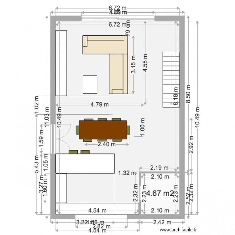1er étage meublé  table séparée pouf 79 99. Plan de 0 pièce et 0 m2