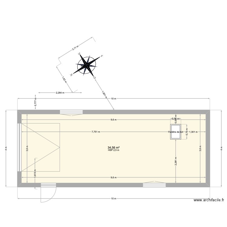 GARAGE. Plan de 1 pièce et 35 m2