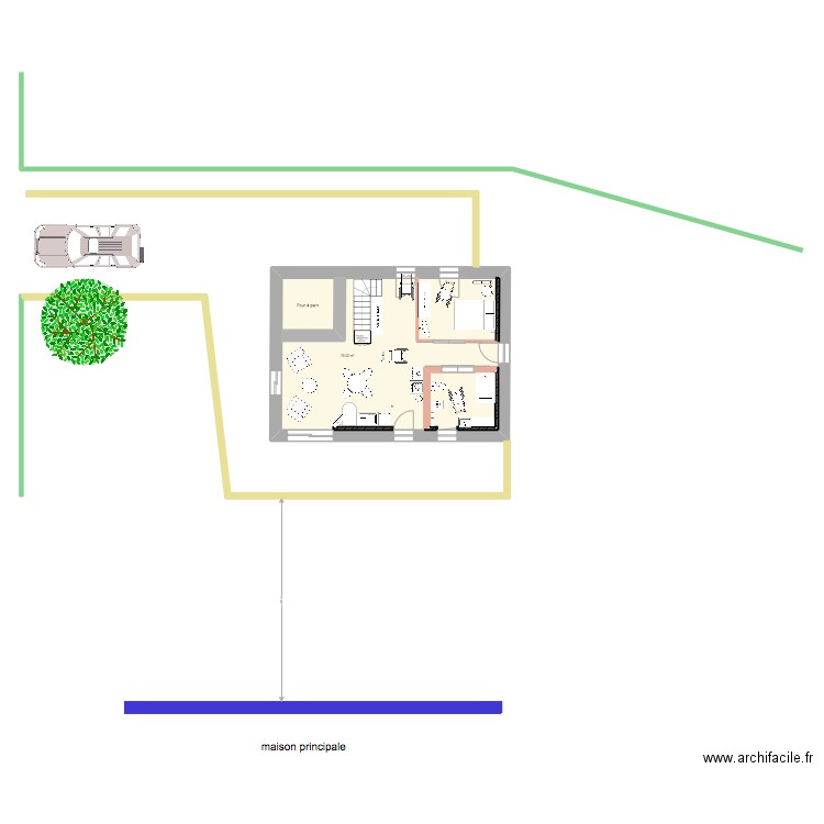 Fournil RDC V1.6. Plan de 1 pièce et 70 m2